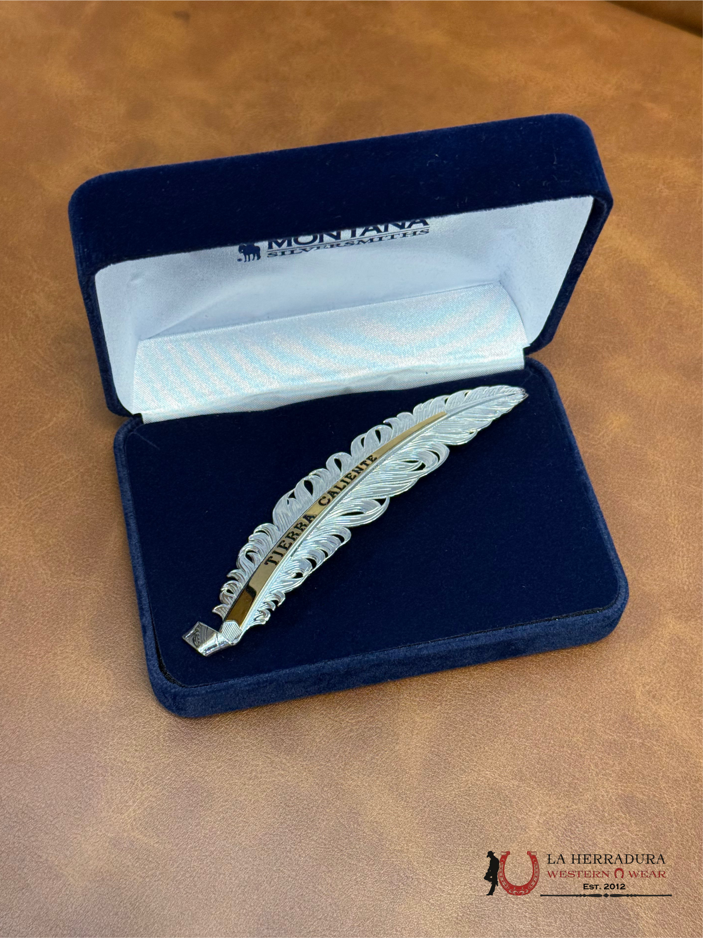 TIERRA CALIENTE MONTANA HAT FEATHER PLATA ESTANDAR ACCESORIOS