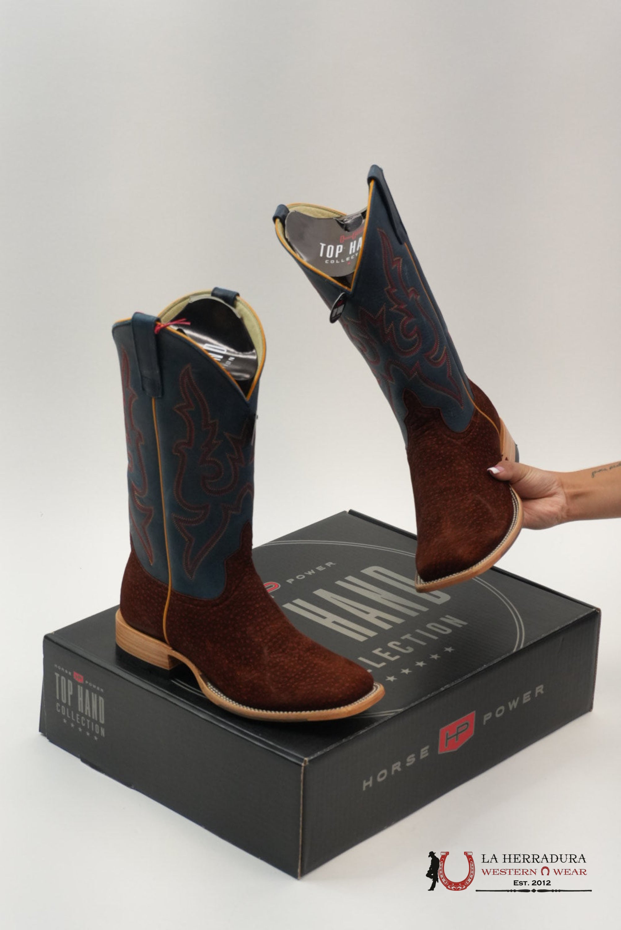 TOP HAND COLLECTION MEN BOOTS RUST CARPINCHO SOUL OLD ATLANTIC SQUARE TOE HP8081 BOTAS HOMBRES