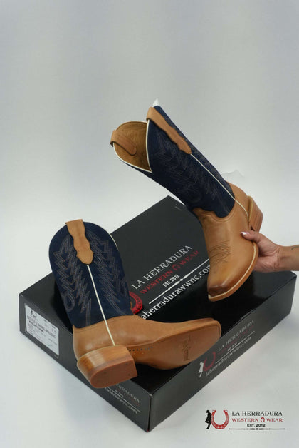 TORO SENTADO CLAYTON GOLD/GAMUZA AZUL MARINO