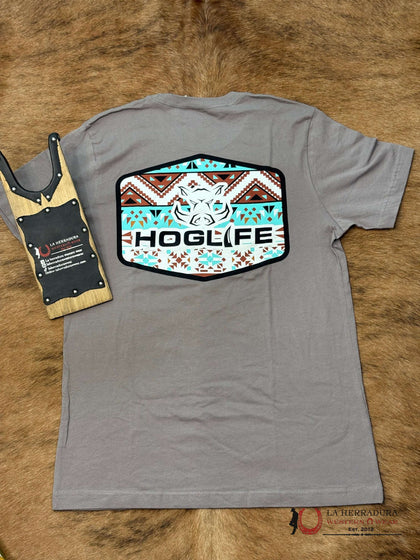 TSHIRT- HOGLIFE BROWN AZTEC