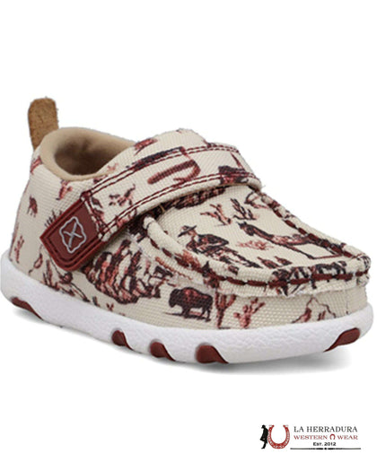 TWISTED X BEBÉ GRANATE Y MARFIL ZAPATOS ICA0028