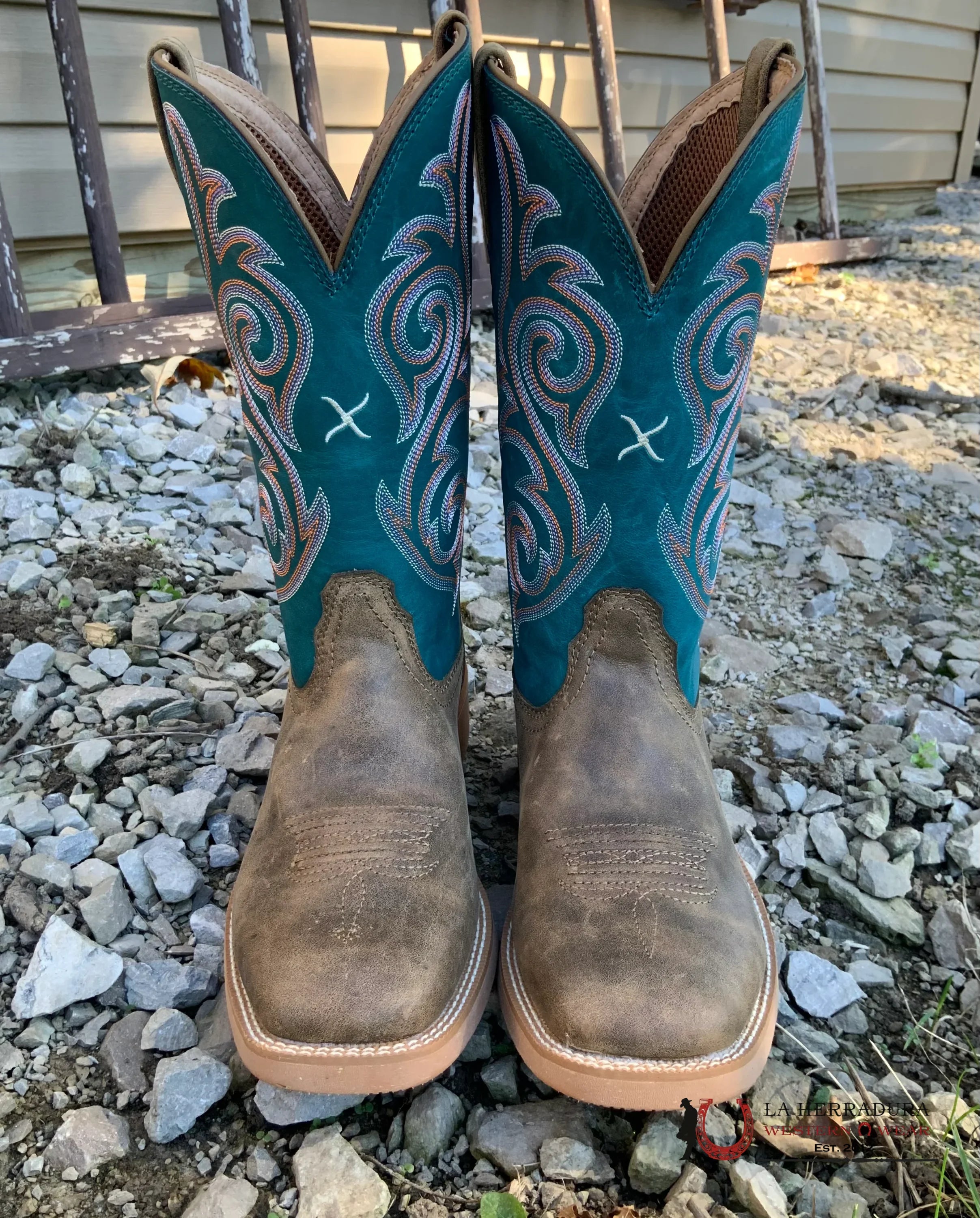 TWISTED X BOMBER STORMY BLUE SQUARE TOE WOMENS BOTAS MUJERES