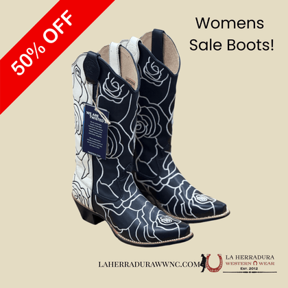 BOTAS TWISTED X ROSAS BLANCAS Y NEGRAS WSO0026