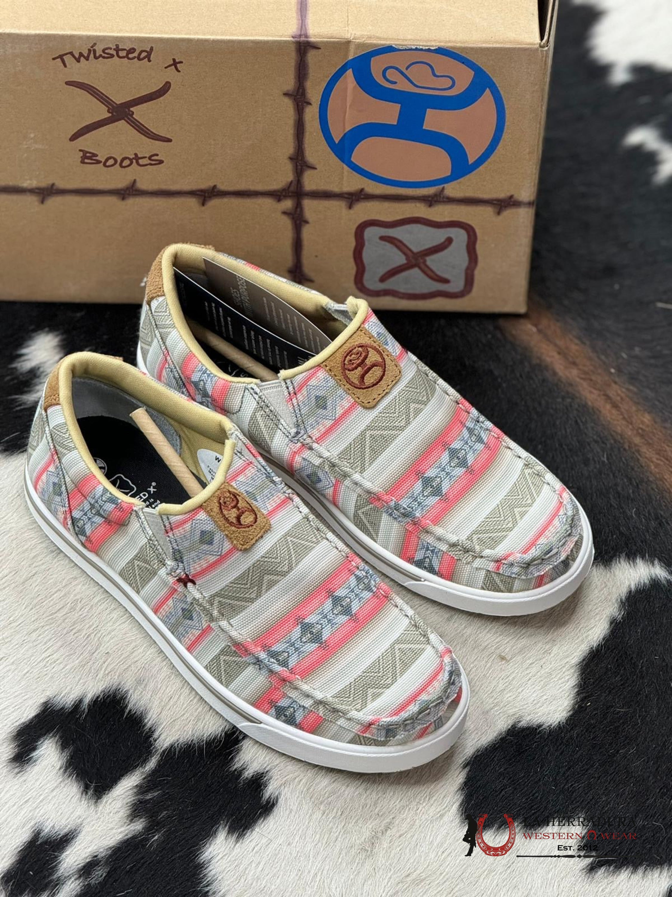 Zapatos Twisted X Hooey Slip On Loper Pink Multi Mujeres