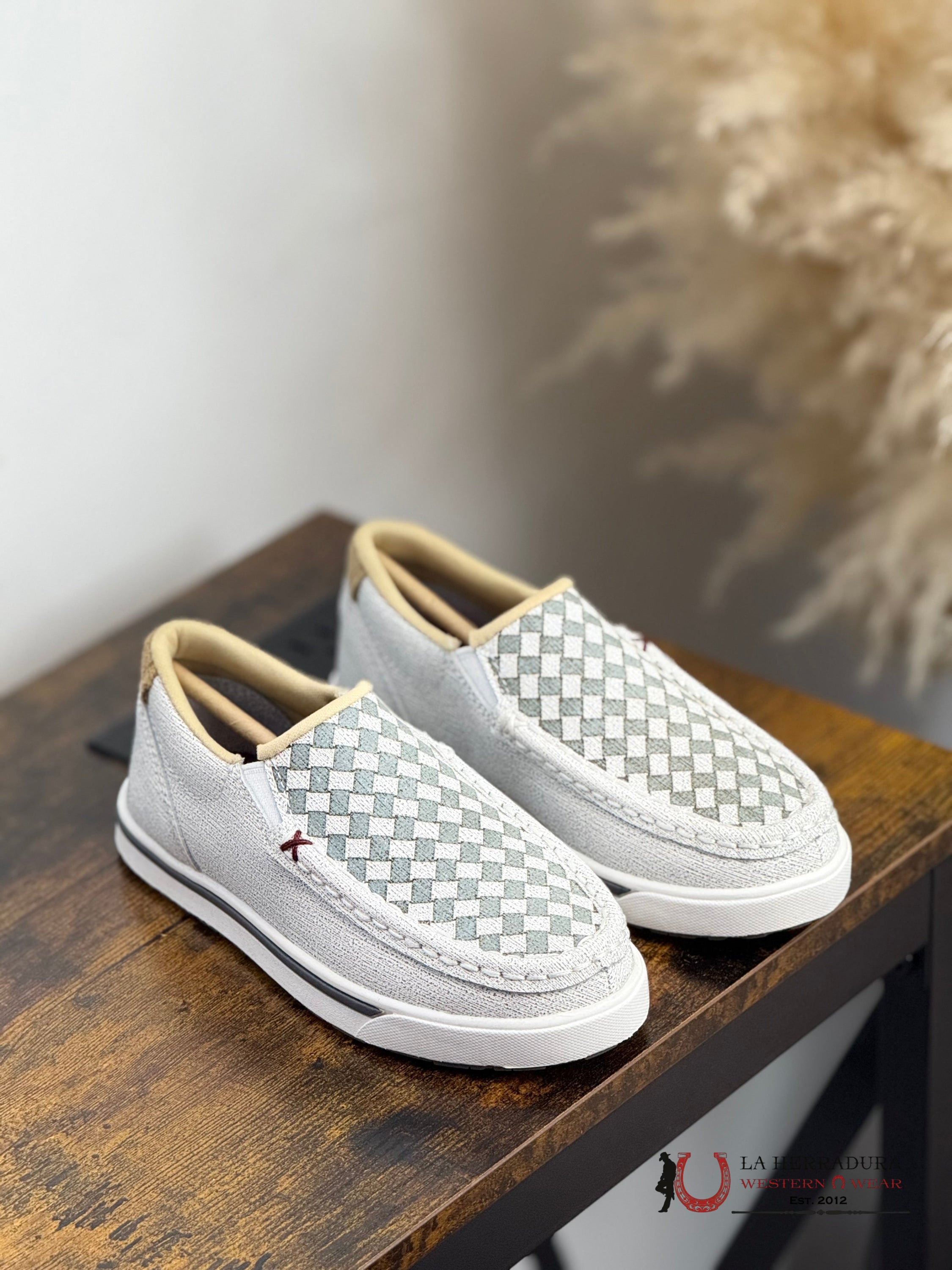 TWISTED X KIDS SLIP-ON KICKS WHITE & GREY -YCA0022 NIÑOS