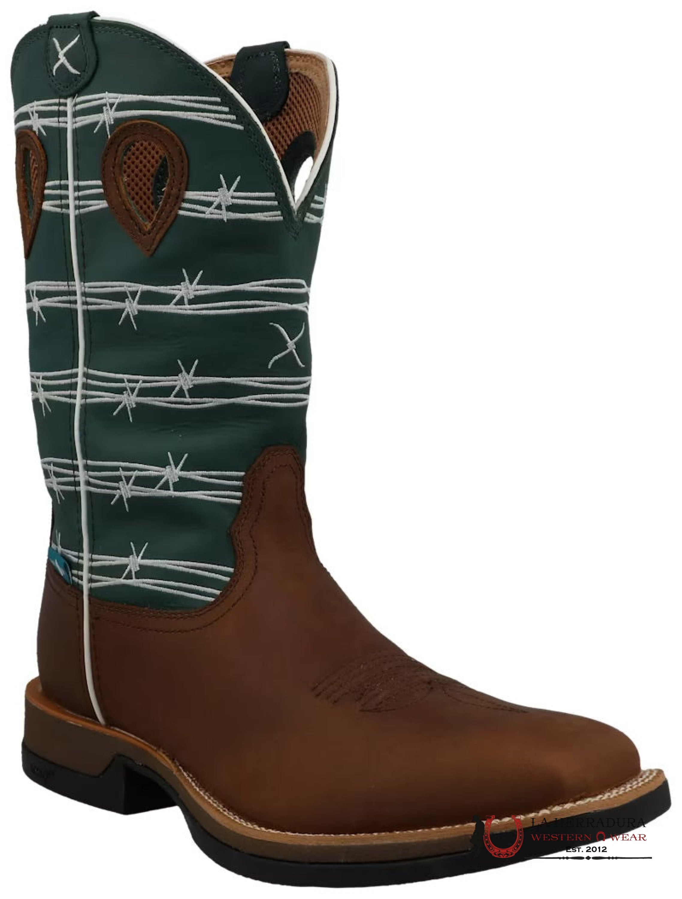 TWISTED X MENS BOOTS OILED SADDLE & GREEN-BLUE SLATE MXWW001