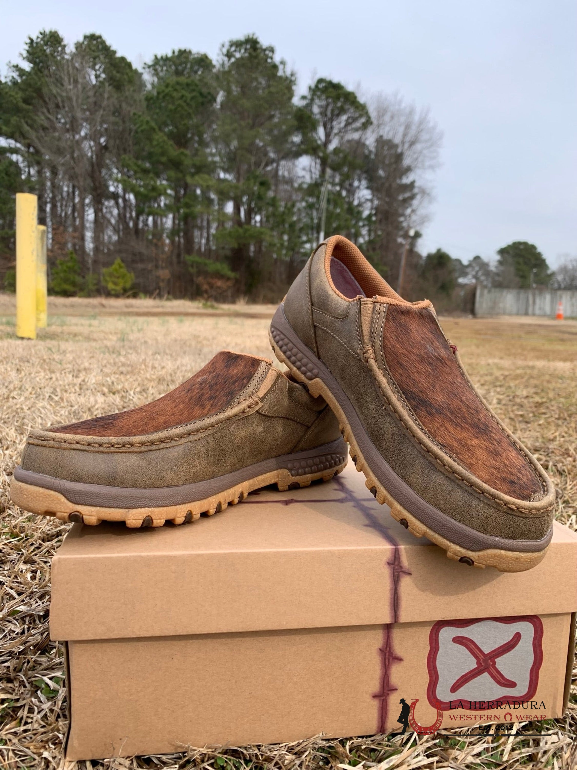 Twisted X Men’s Casual Shoes Bomber Brindle Cowhide Zapatos Hombres