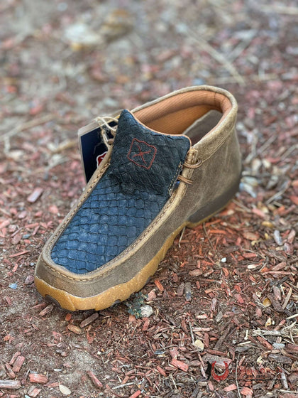 TWISTED X MENS CHUKKA DRIVING MOC BLACK & BOMBER CASUAL SHOE MDM0101