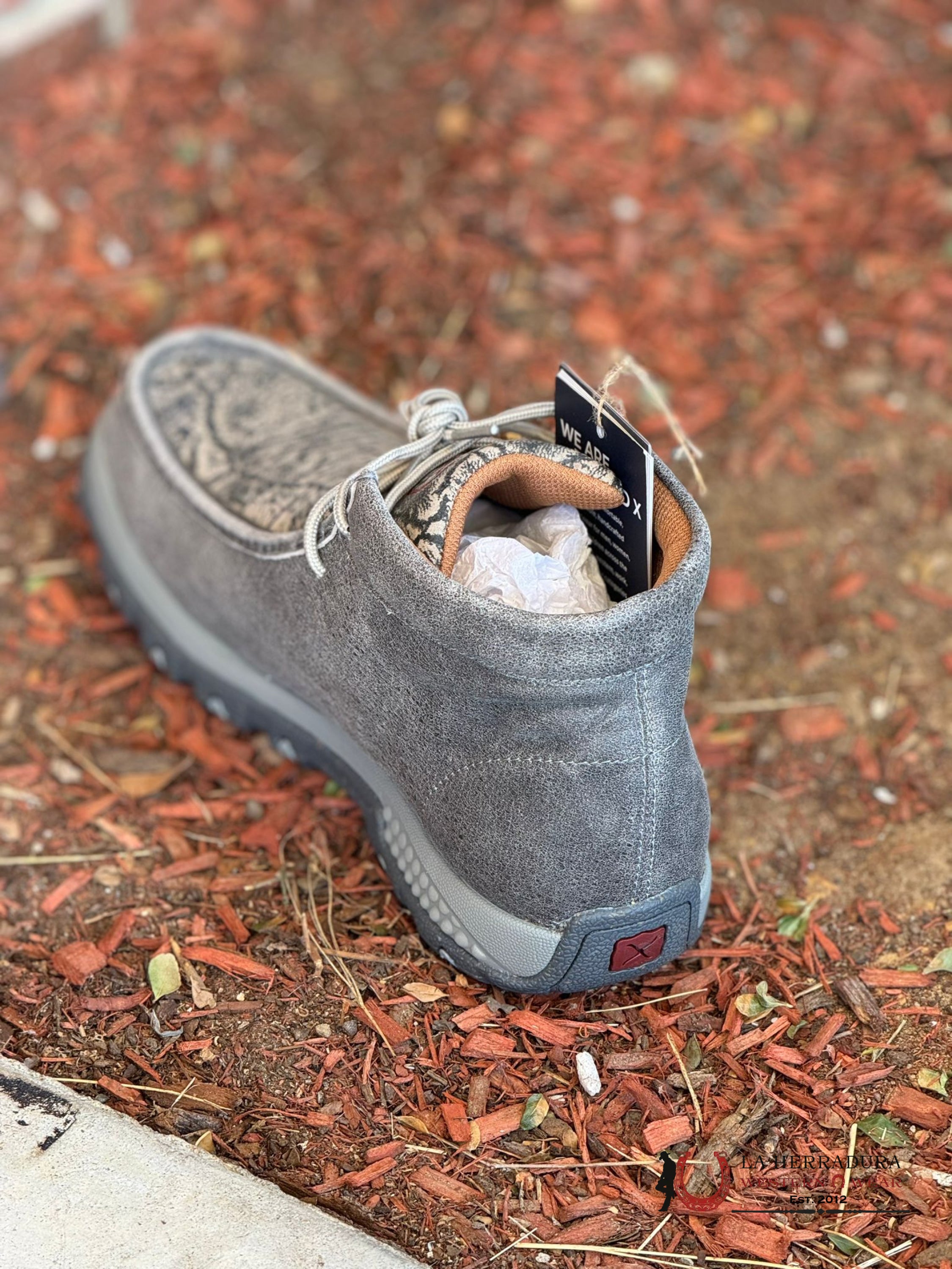 Twisted X Mens Chukka Driving Moc Grey & Elephant Casual Shoes Zapatos Hombres