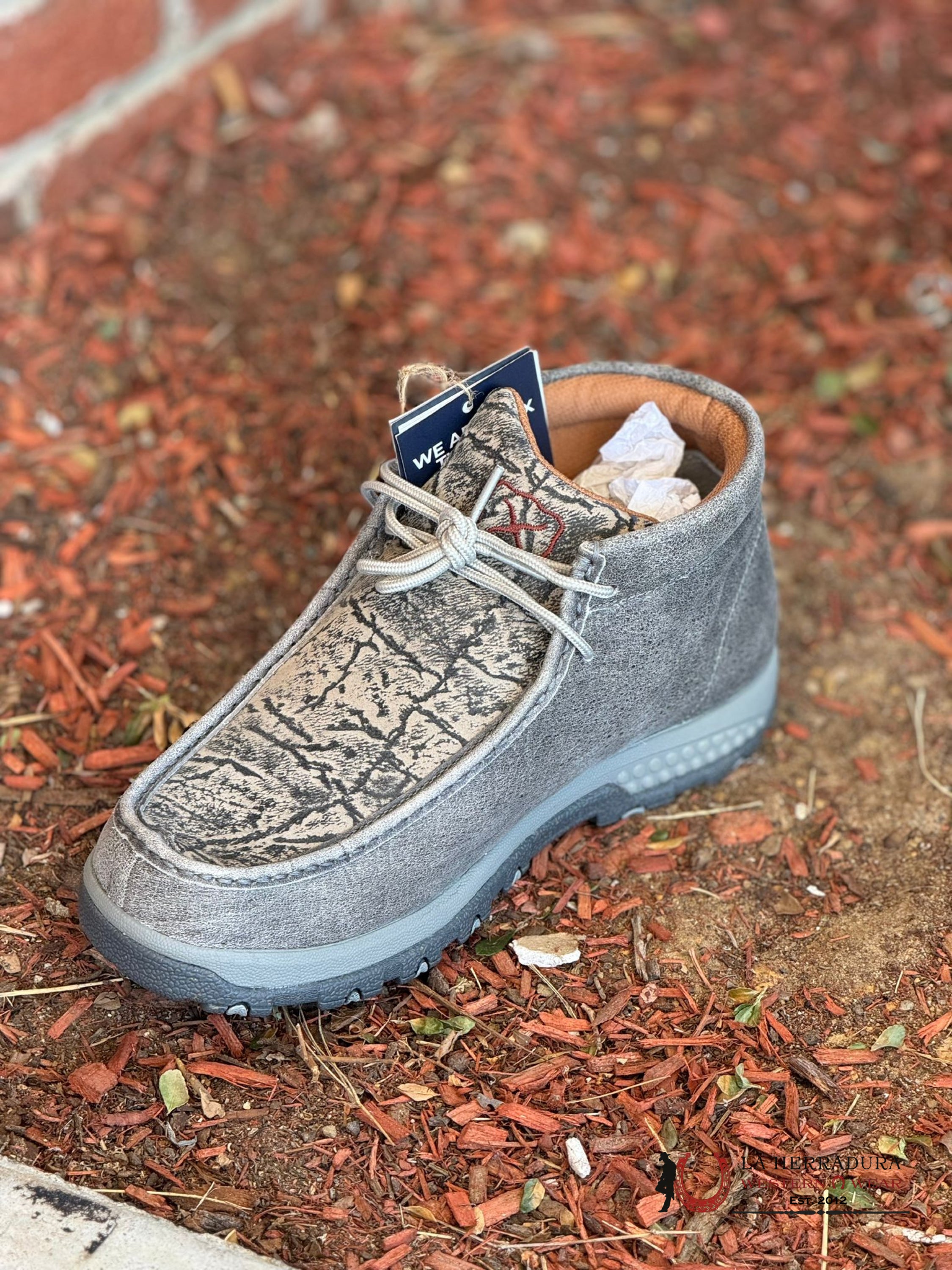 Twisted X Mens Chukka Driving Moc Grey & Elephant Casual Shoes Zapatos Hombres