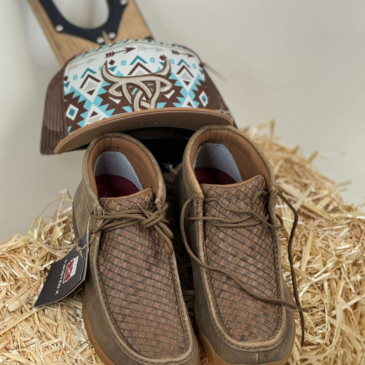 Twisted X Casual Shoes Mens Size 8.5 M Mocs Checkerboard Lace Bomber Tan MDM0033 mdm0033 Men main image 4