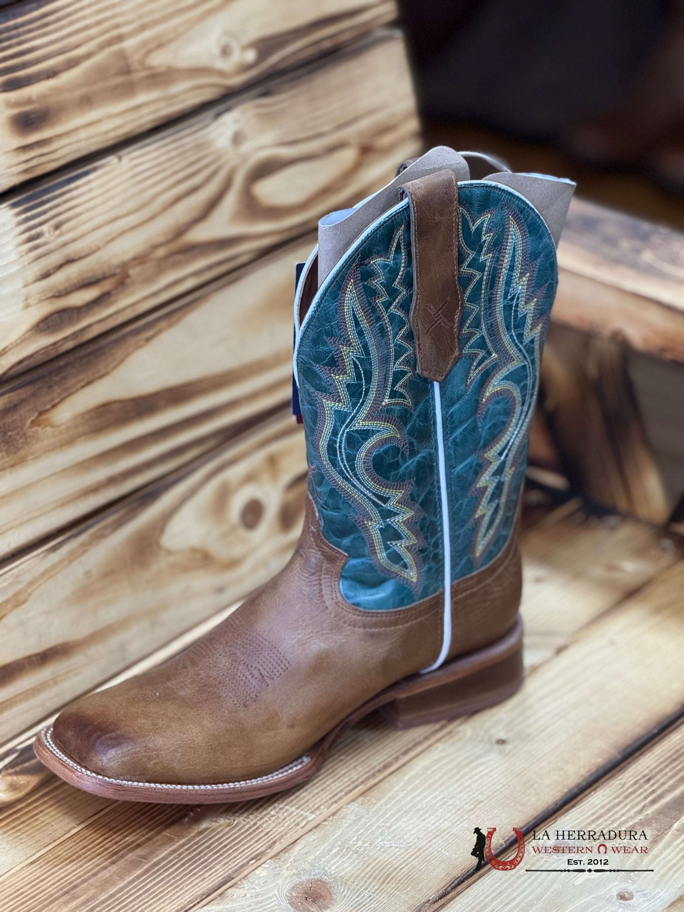 TWISTED X MENS WORK BOOTS CASHEW & BLUE GRASS MRAL032 - La