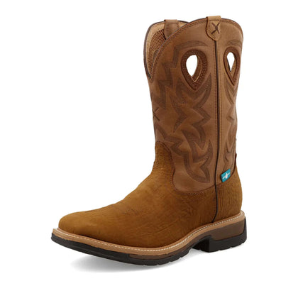 BOTAS DE TRABAJO PARA HOMBRE TWISTED X LITE COWBOY BARK BROWN/TAN MLCWW05