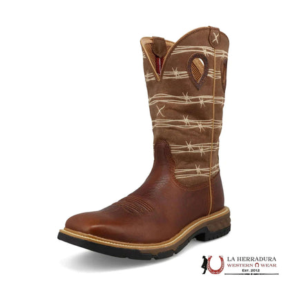 BOTAS DE TRABAJO PARA HOMBRE TWISTED X RÚSTICO MARRÓN Y TAN LEÓN MXB0010