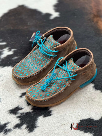 TWISTED X WOMENS BROWN TURQUOISE CASUAL SHOE WDM0072