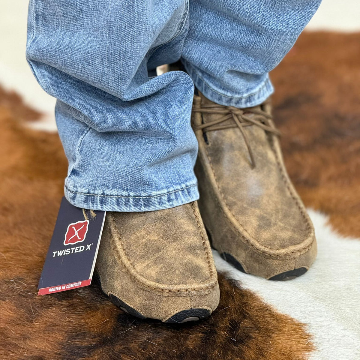 TWISTED X WOMENS DRIVING MOC BOMBER NATURAL CASUAL SHOE -WDM0001