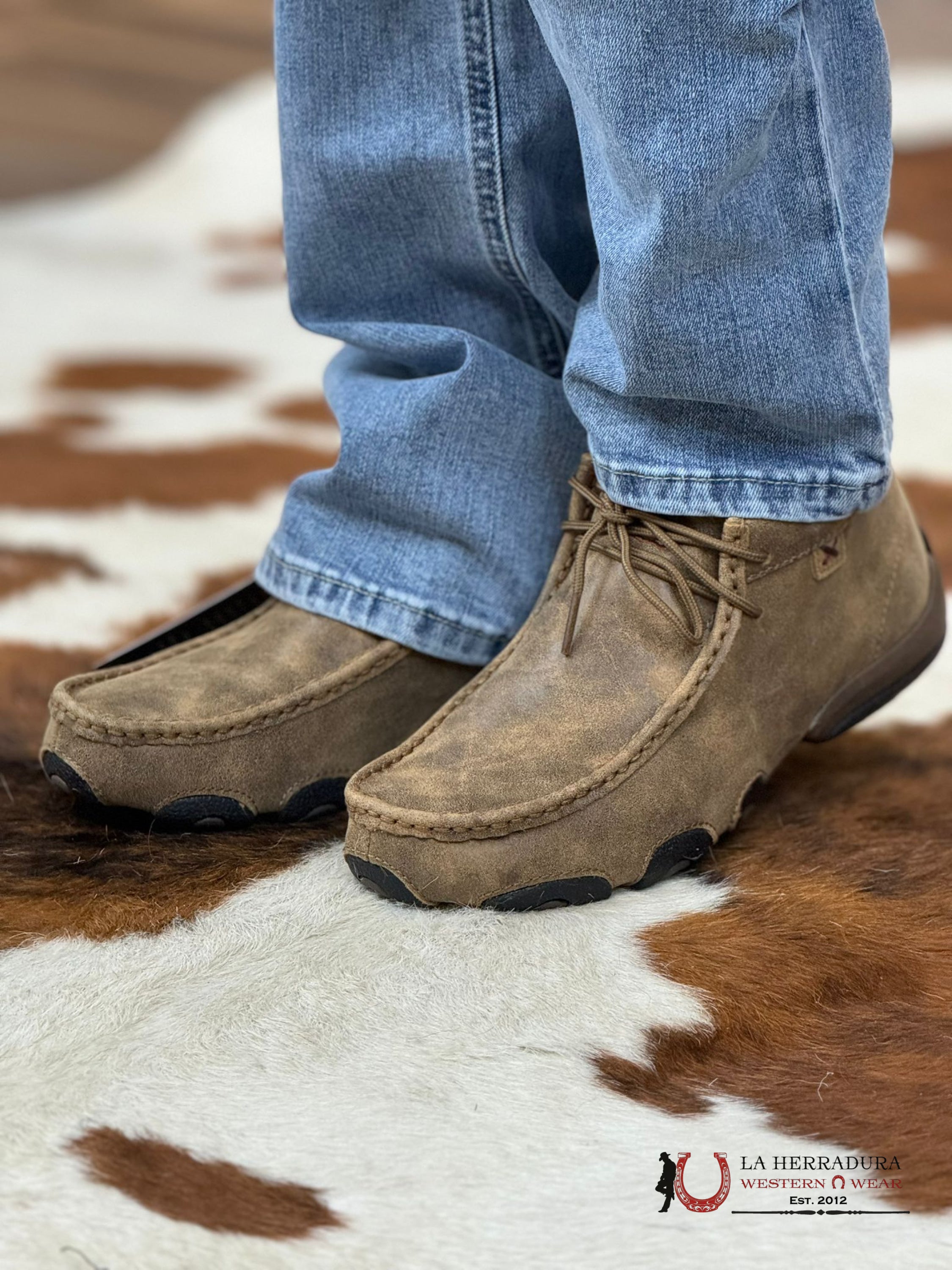 TWISTED X WOMENS DRIVING MOC BOMBER NATURAL CASUAL SHOE -WDM0001