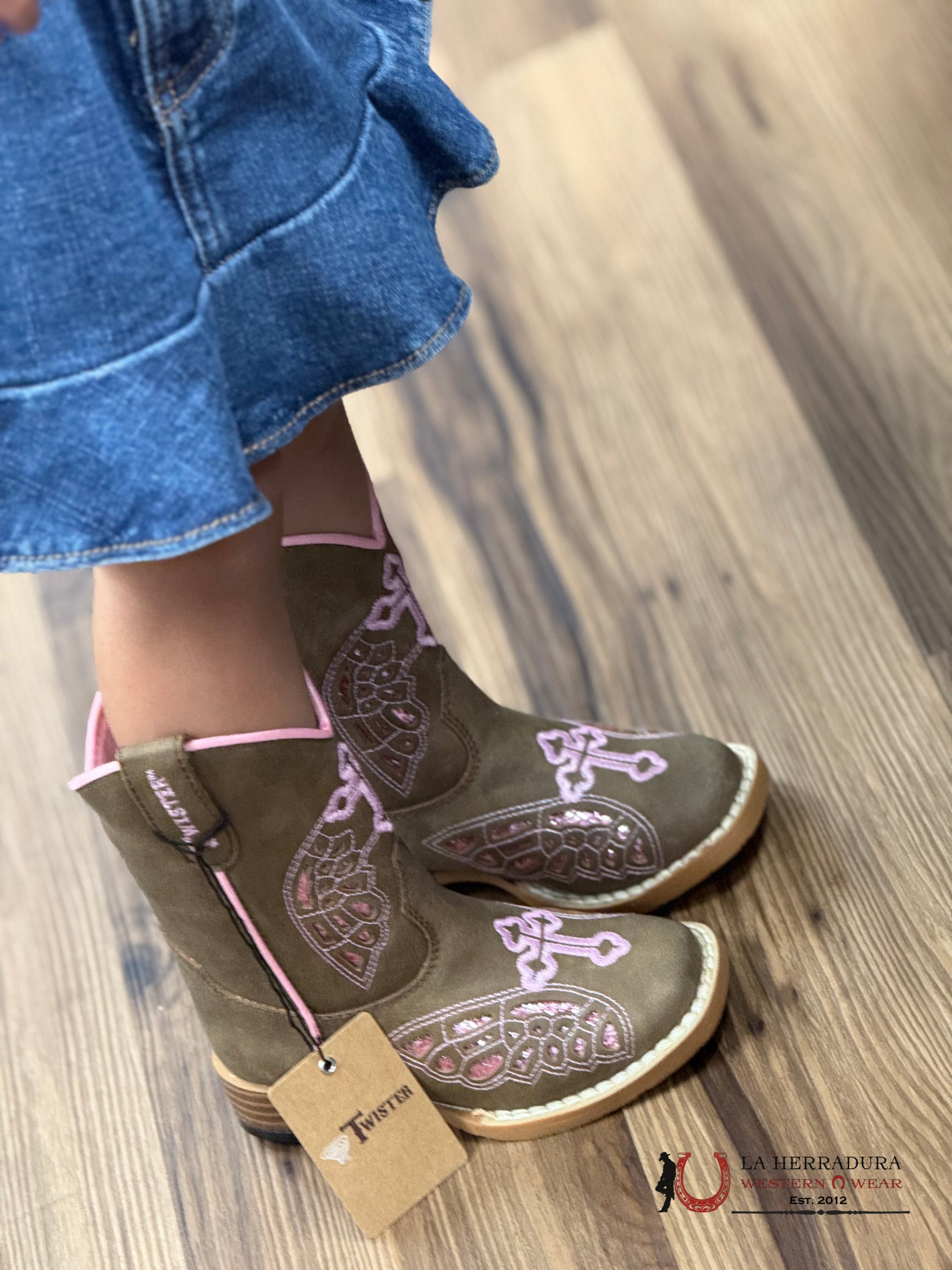 Twisted X Gracie Brown With Pink Print NIÑOS