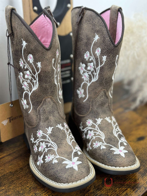 TWISTER KIDS 'LILY' BORDADO FLORAL MARRÓN ROSA/BLANCO 4460037230