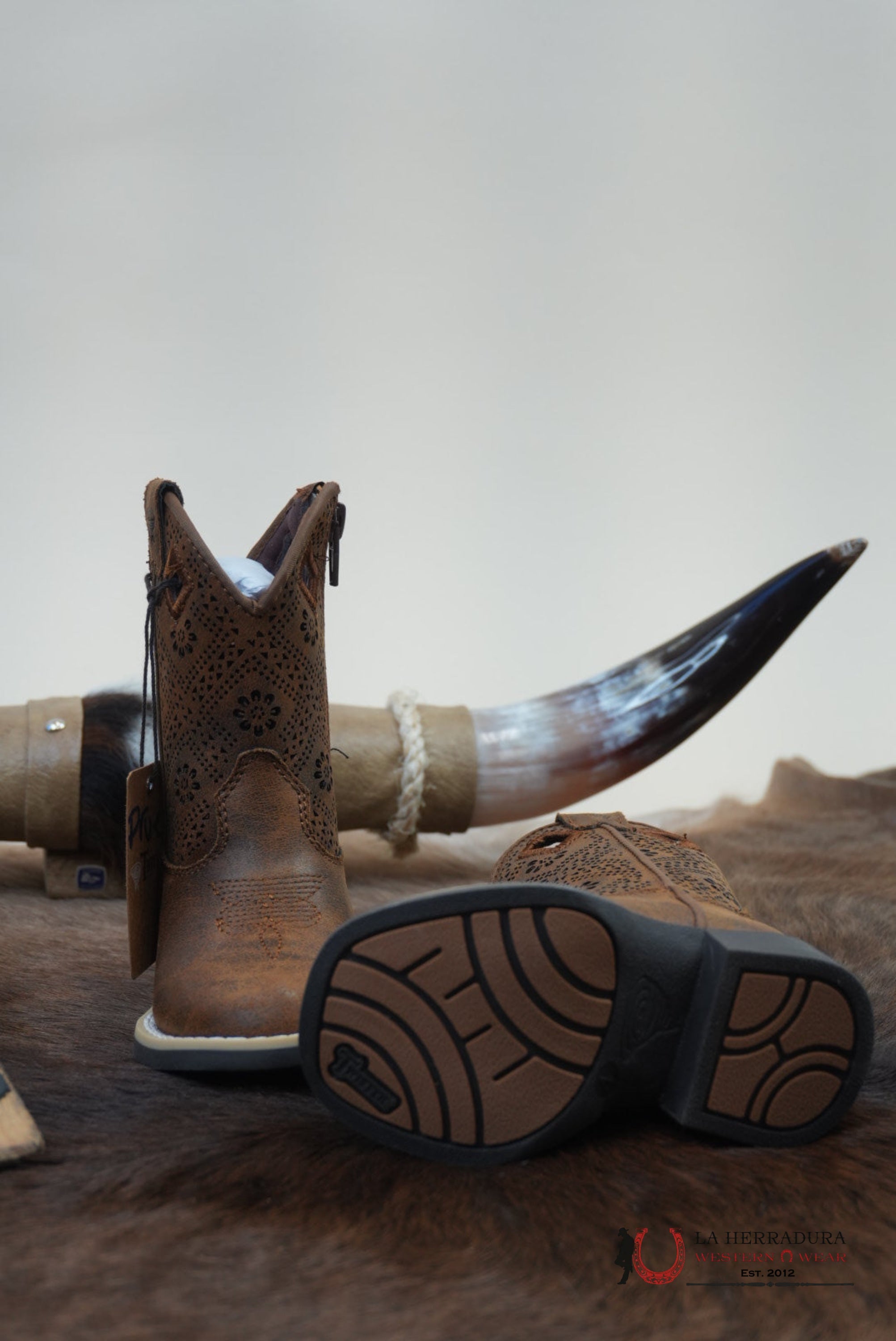 Twister Prue Brown With Floral Print Girl Boot - 9602 NIÑOS