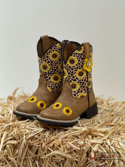 TWISTER KIDS ‘SUNNIE’ TAN SUNFLOWER & LEOPARD PRINT DESIGN 4448008