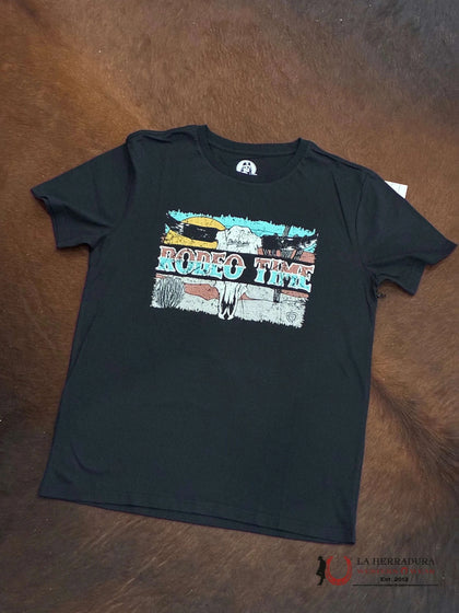 UNISEX RODEO TIME TSHIRT -BLACK BLUE BULL RRMT21RZMA