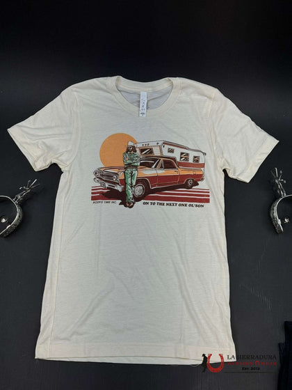 UNISEX RODEO TIME TSHIRT -ON TO THE NEXT ONE GRAPHIC WHITE
