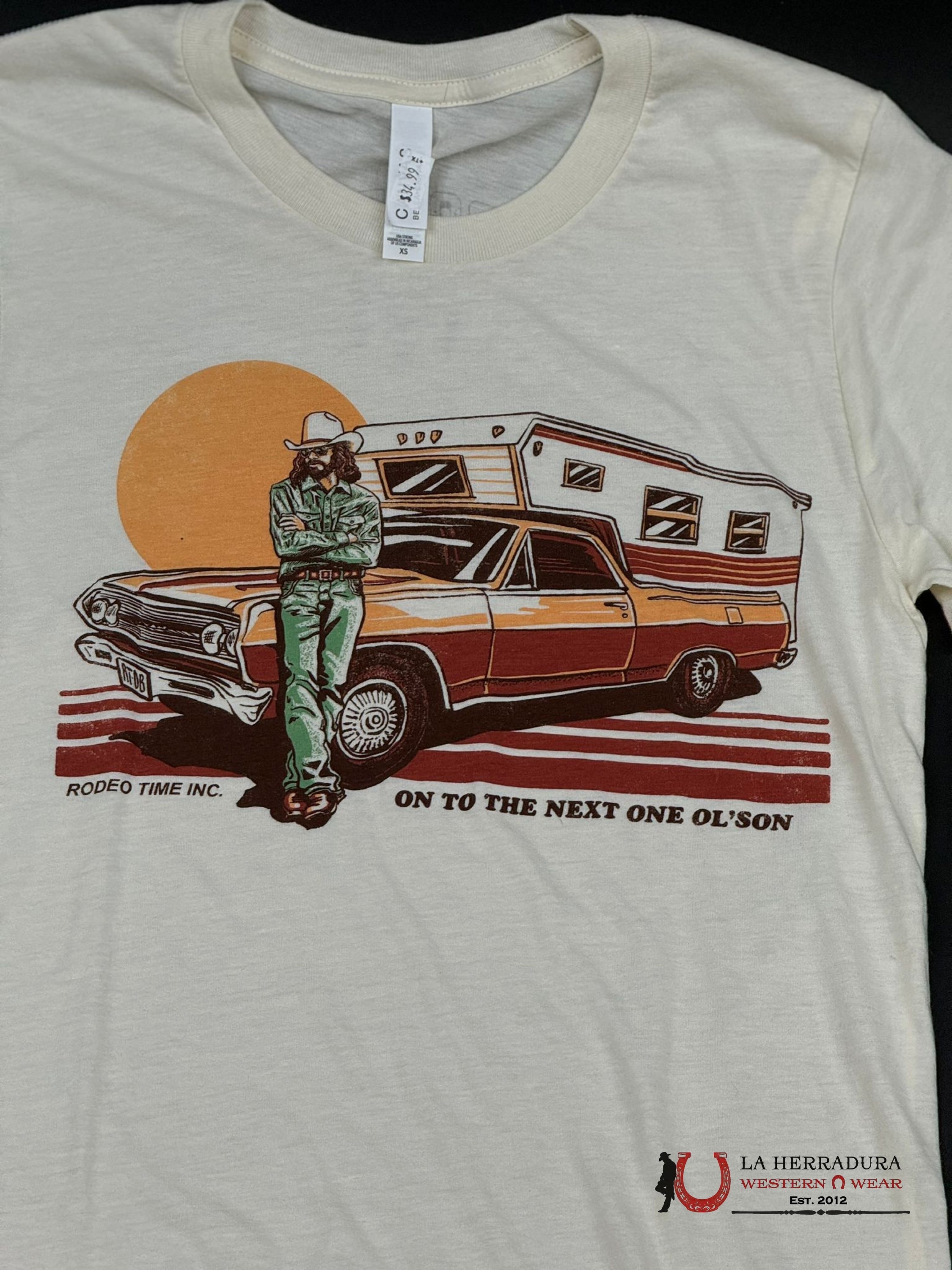 UNISEX RODEO TIME TSHIRT -ON TO THE NEXT ONE GRAPHIC WHITE ROPA HOMBRES