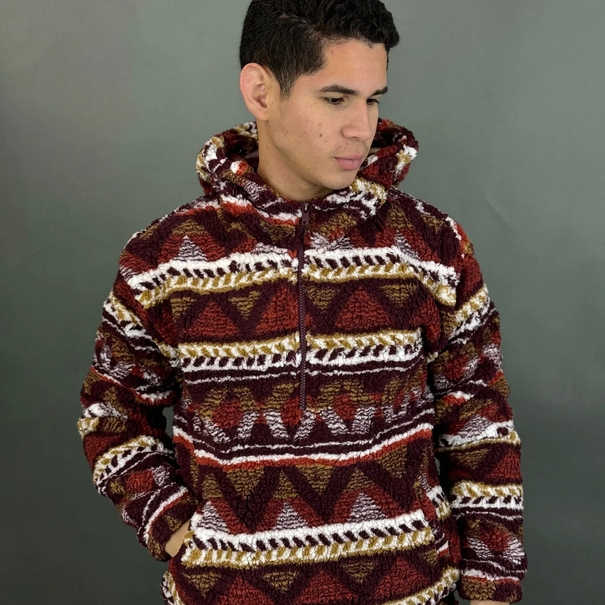 Sweater Sueter Ariat Hombre SUDADERA AZTECA ROJA CON CREMALLERA DE - Main Image