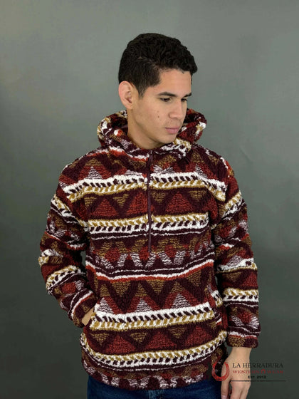 SUÉTER UNISEX WRANGLER DE CUARTO DE CREMALLERA ROJO AZTECA:MEDIEVAL