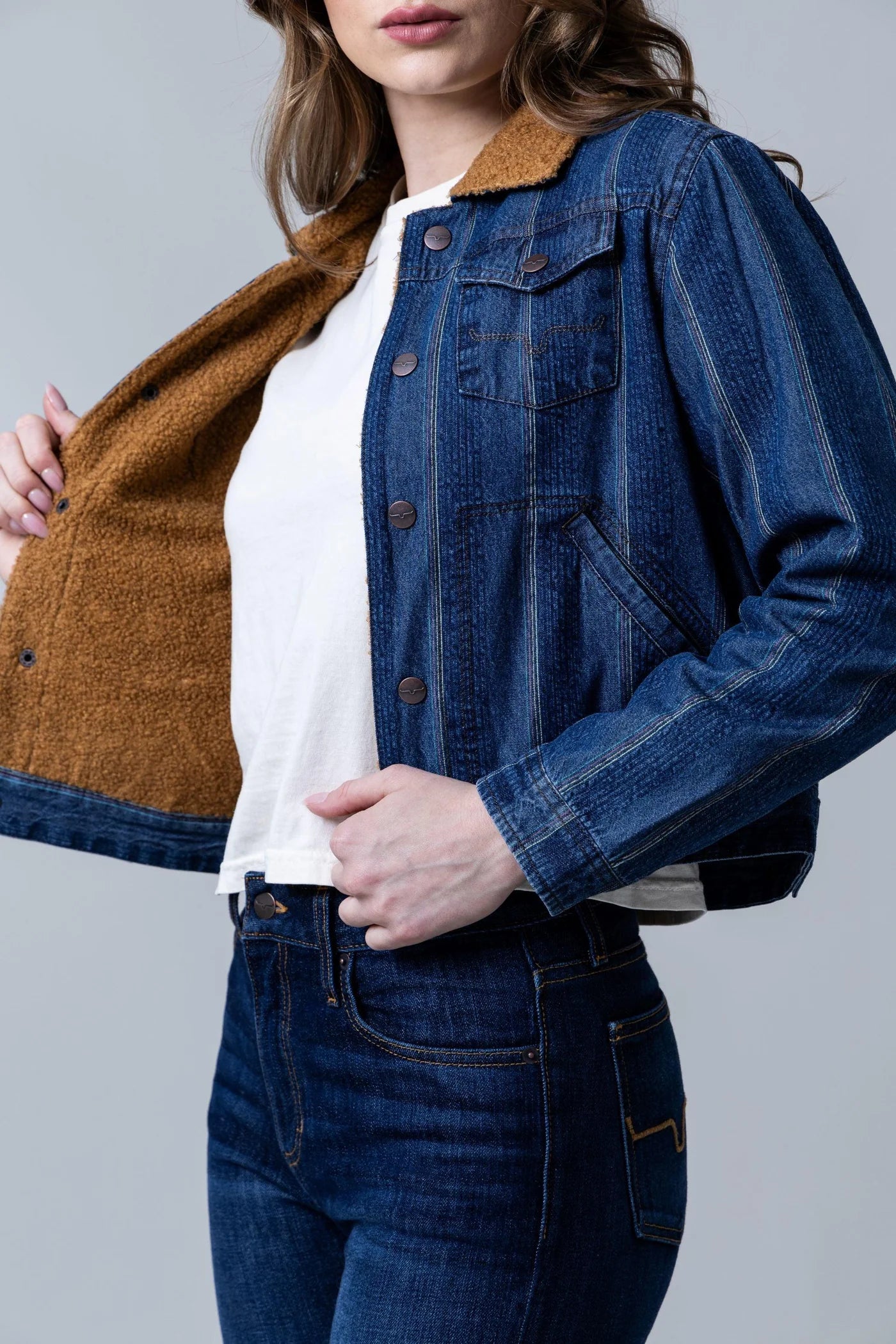 KIMES RANCH VAQUERA TRUCKER STRIPE DENIM