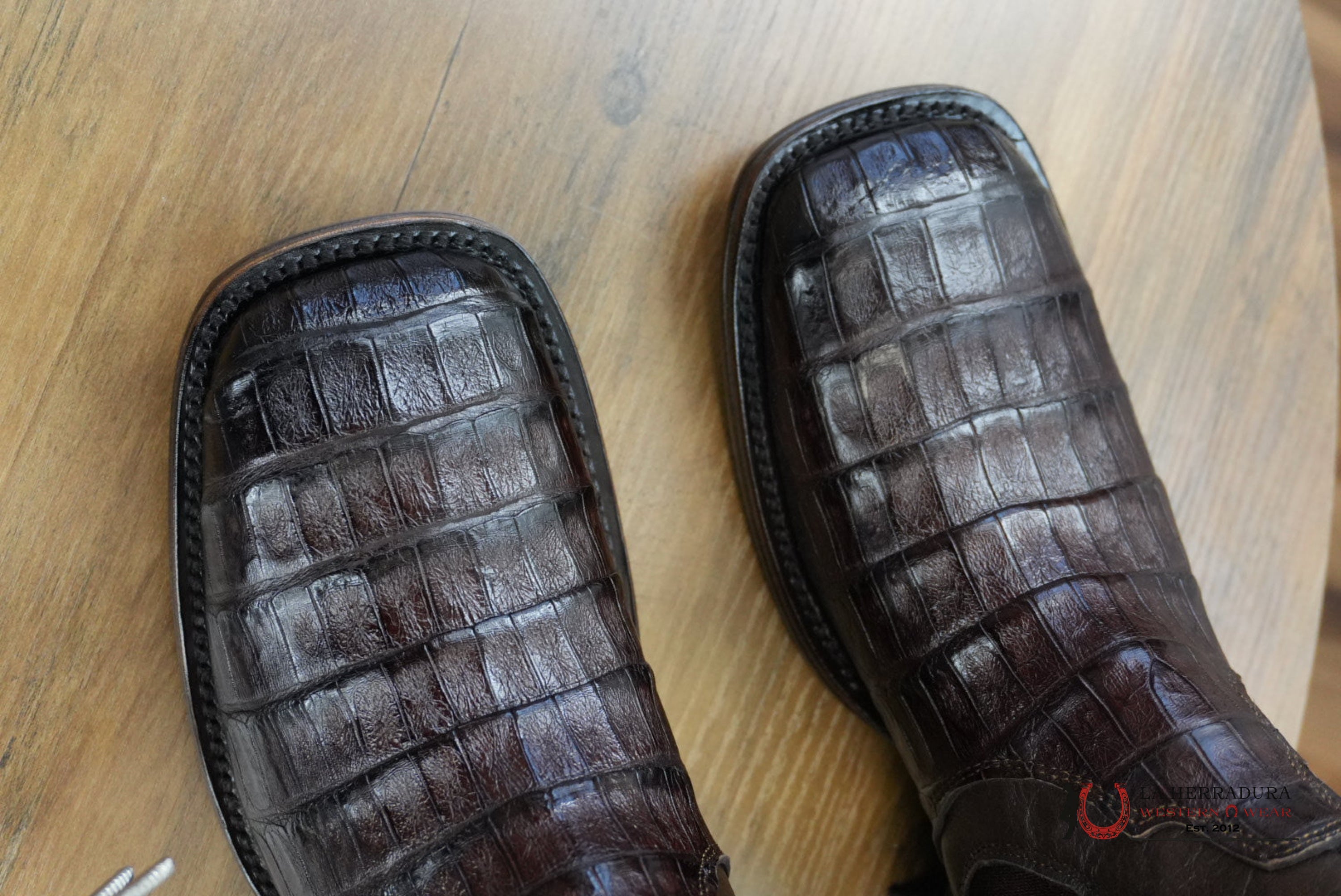 VESTIGIUM SHORTBOOT EXOTIC CAIMAN BELLY BROWN RANCHERO - 8216 BOTAS HOMBRES