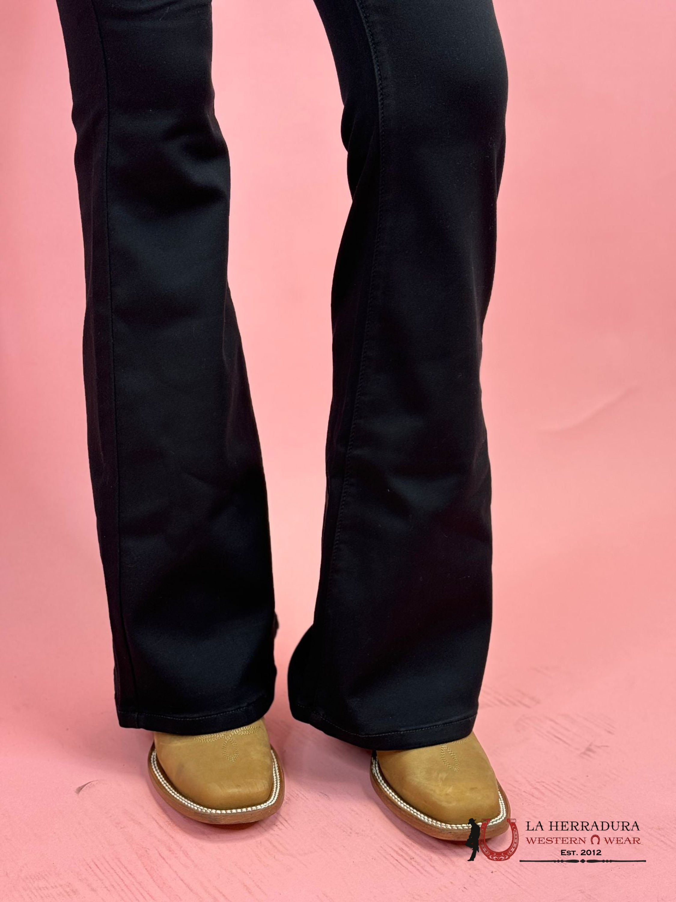 Vibrant Black Bootcut Rock&Roll Jeans Women