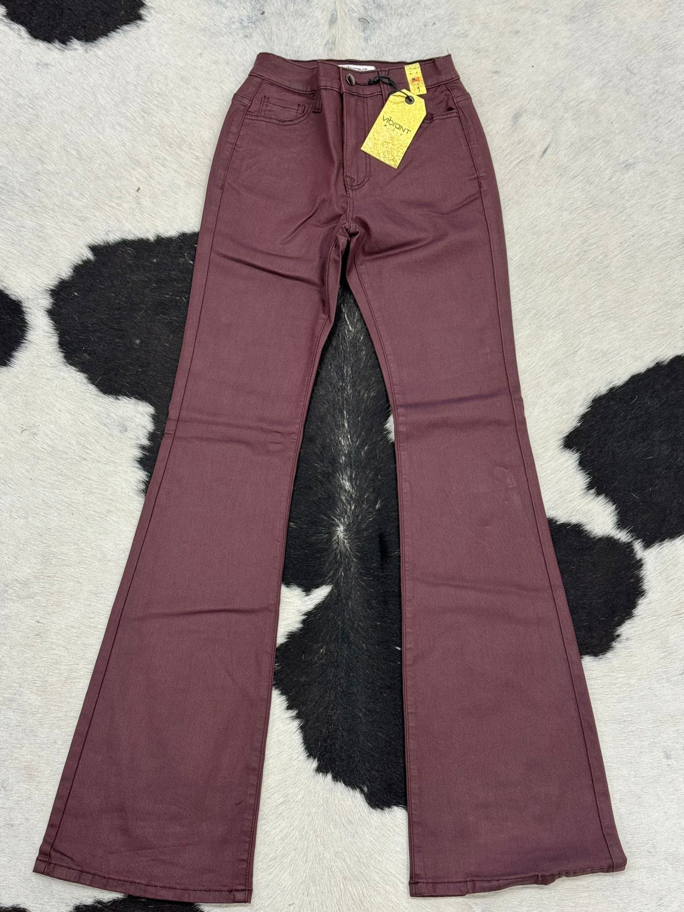 Vibrant Burgundy Trouser Rock&Roll Jeans Women