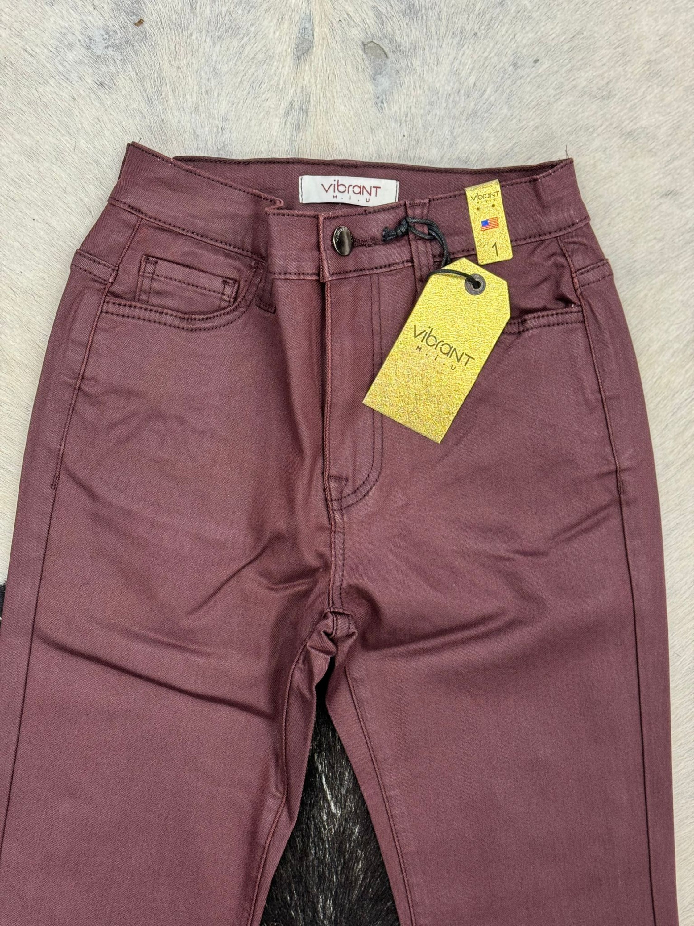 Vibrant Burgundy Trouser Rock&Roll Jeans Women