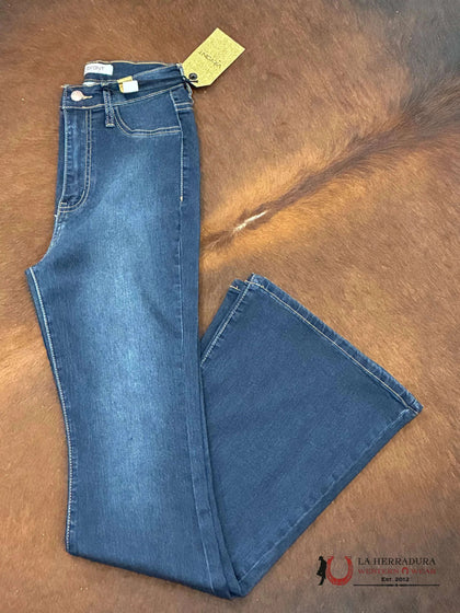 VIBRANT DARK WASH FLARE JEAN 1
