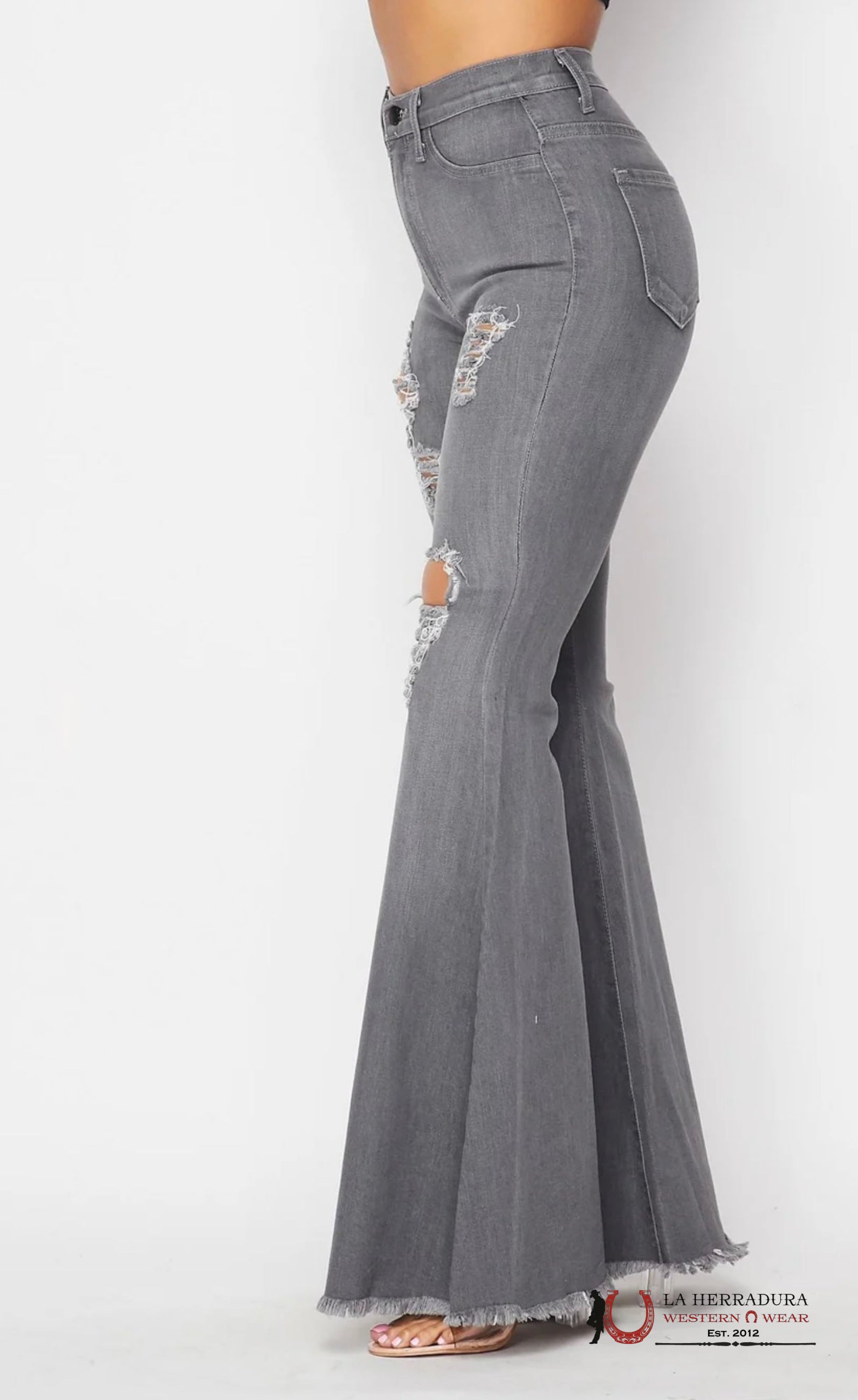 VIBRANT GREY FLARE JEAN P1767 ROCK&ROLL JEANS WOMEN
