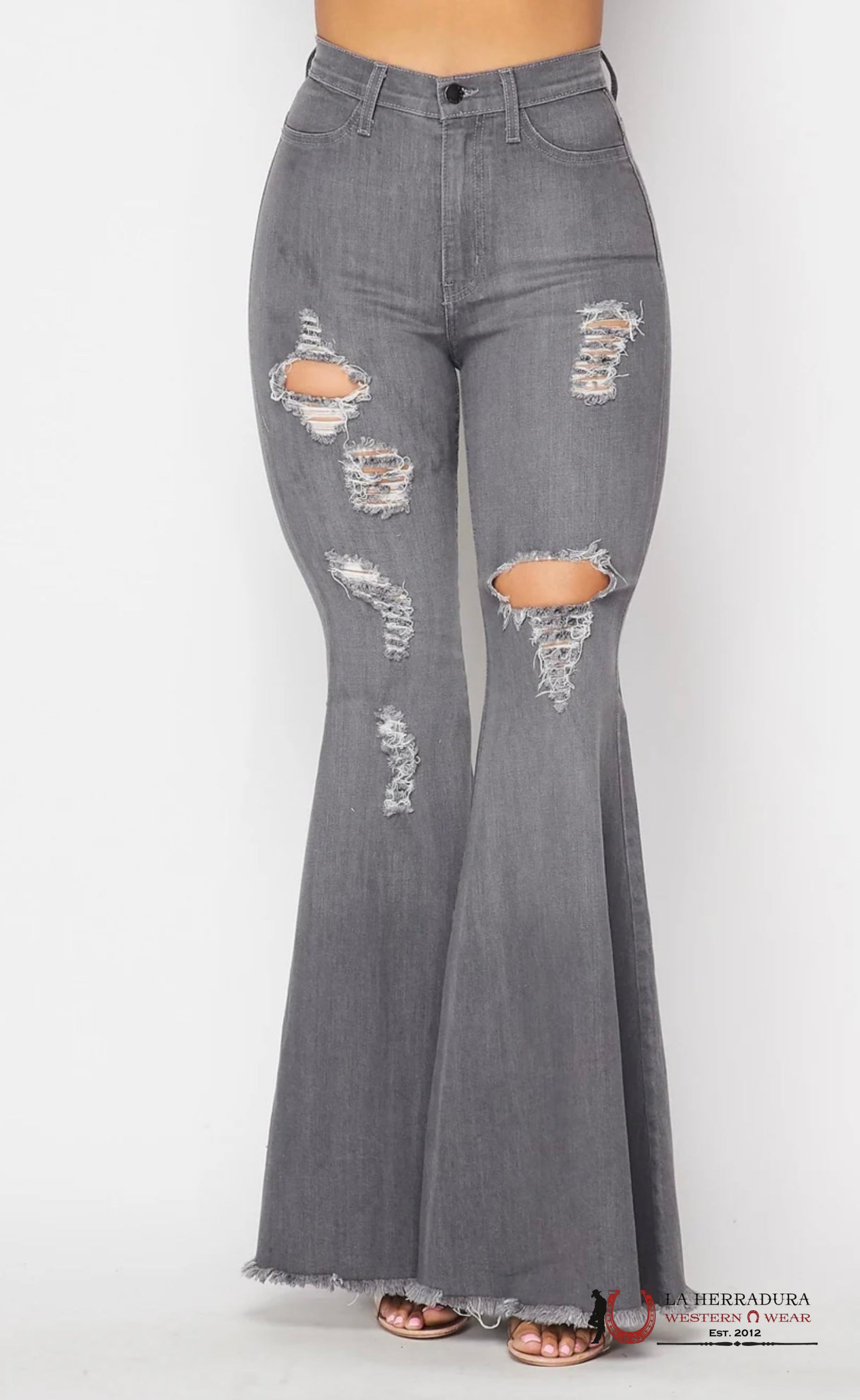 VIBRANT GREY FLARE JEAN P1767 ROCK&ROLL JEANS WOMEN