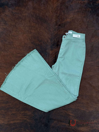 PANTALÓN ANCHO VERDE MENTA VIBRANTE-P5079