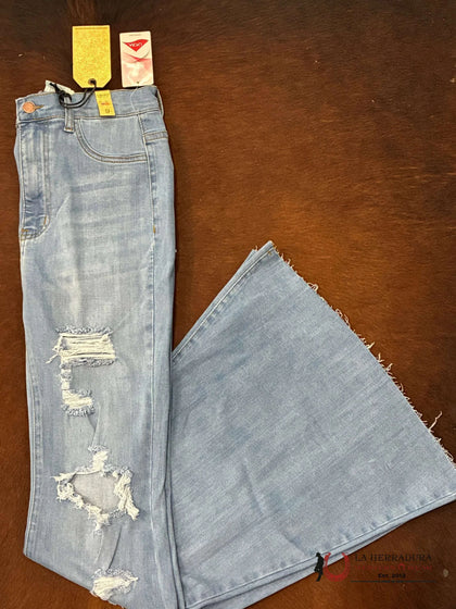 VIBRANT RIPPED BLUE JEANS