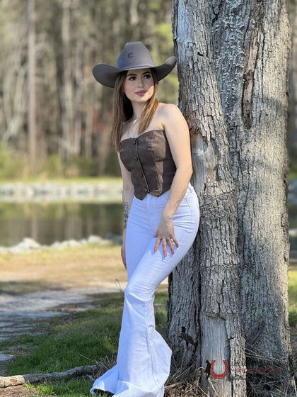 VIBRANT WHITE FLARE JEANS-EP1807