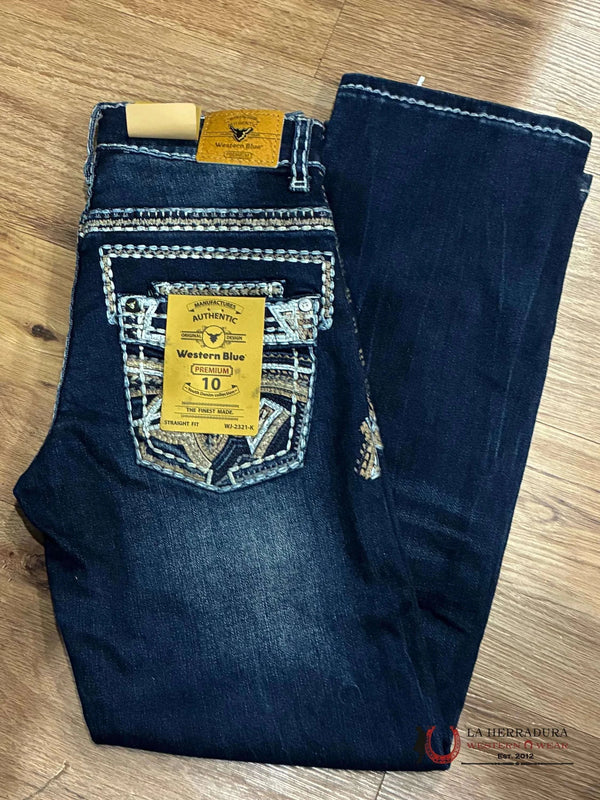 COLECCIÓN DE JEANS AZULES OCCIDENTALES PARA NIÑOS WJ-2321-K