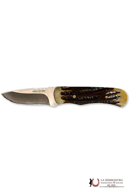 Whiskey Ranch Knife with brown/white/black design