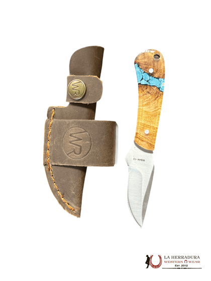 Whiskey Ranch Knife with Tan/blue design