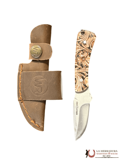 Whiskey Ranch Knife with tan design