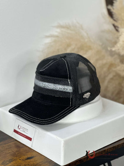 WHITE DIAMONS STINGRAY BLACK NET CAP