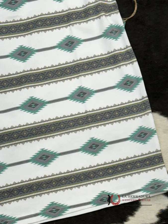 White Teal Polo Aztec Short Sleeve Shirt Ropa Hombres