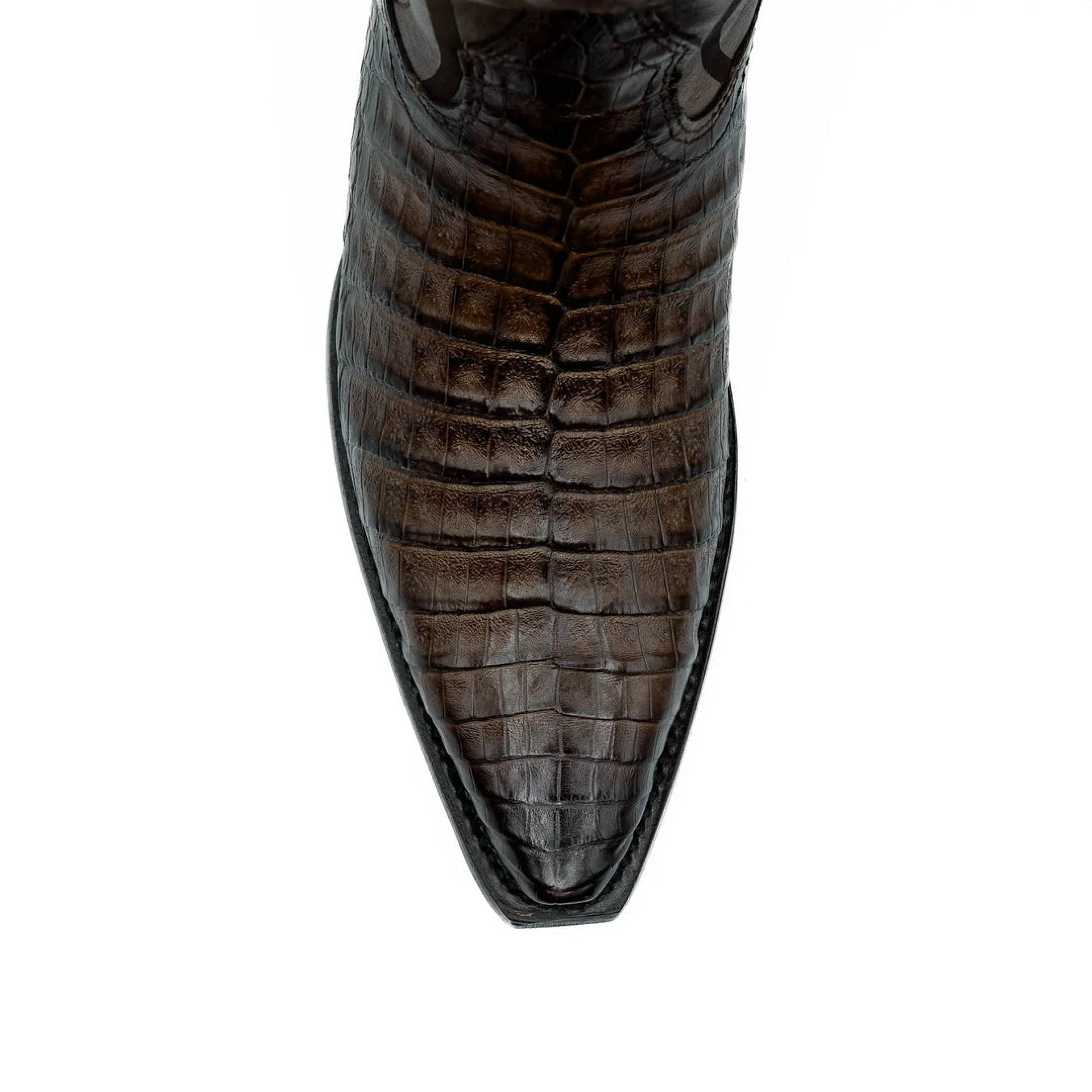 Wild West Boots - NARROW SQUARE TOE CAIMAN BELLY FADED BROWN - 294L8216 BOTAS HOMBRES