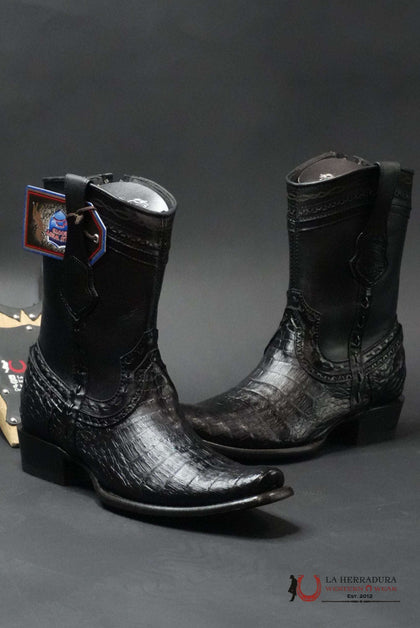 WILD WEST DUBAI SHORT BOOT BLACK CAIMAN BELLY BLACK 279B8205