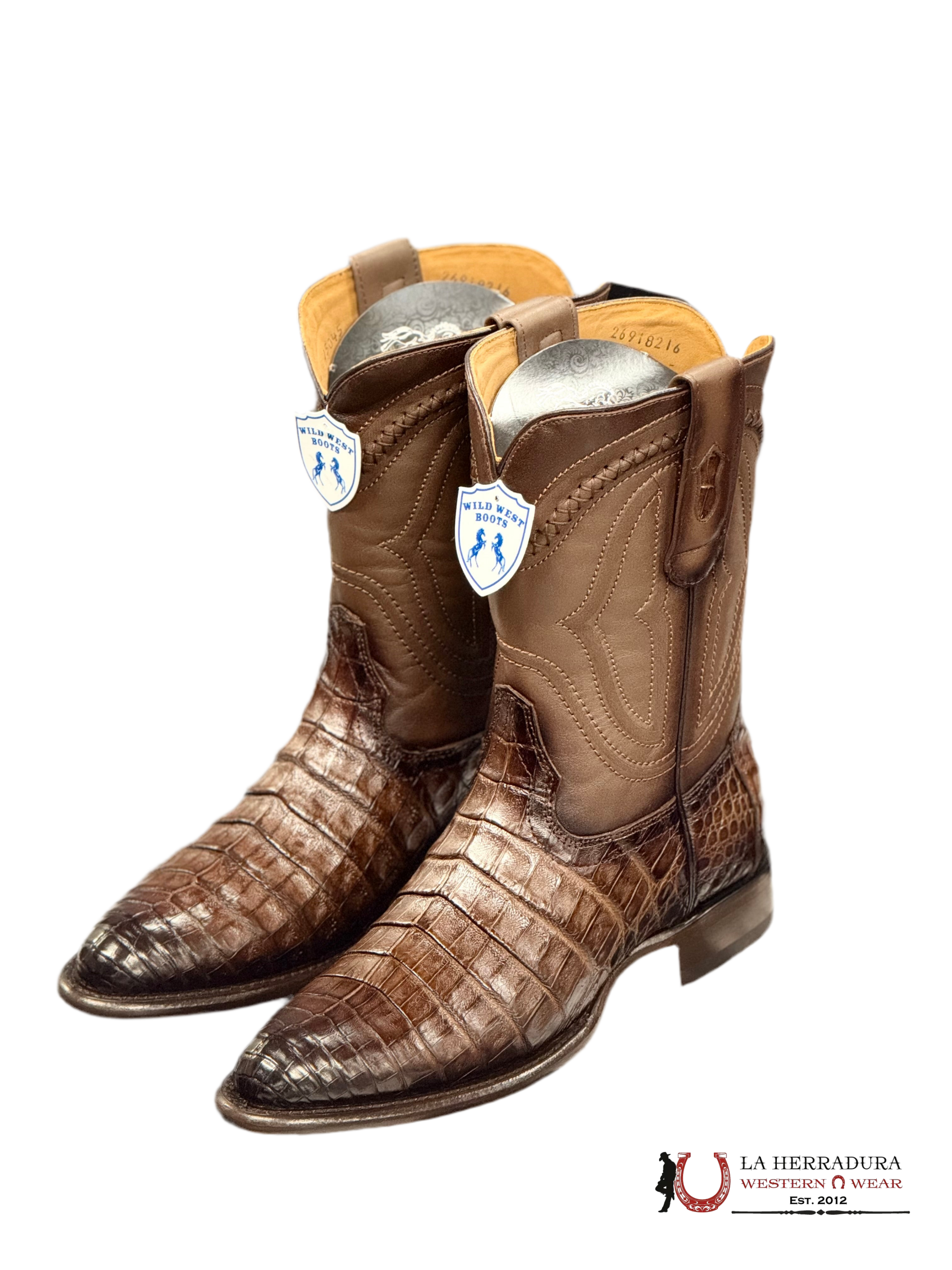 WILD WEST EXOTICFADED BROWN CAIMAN BELLY ROPER BOOT 269I8216 BOTAS HOMBRES
